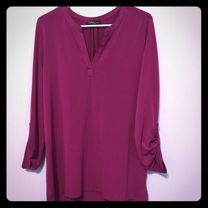 Dalia Dark Pink V-Neck Blouse